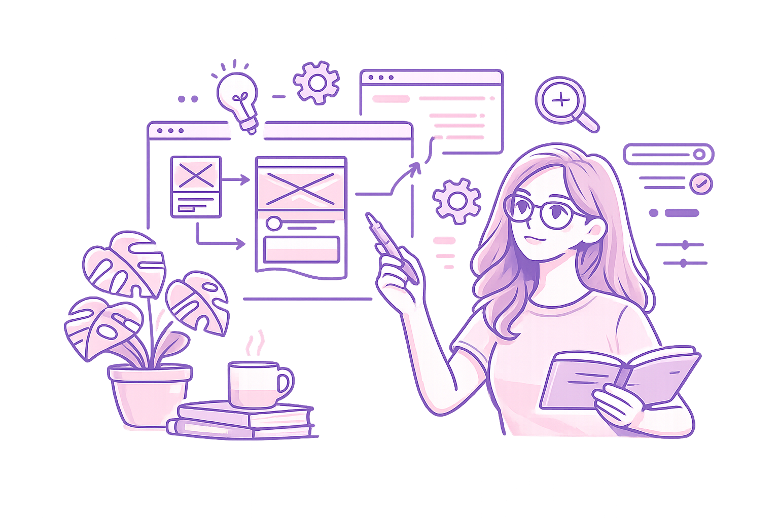 Illustration of design thinking process